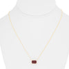 2.90CT DIAMOND & AAA RUBY 14KT YELLOW GOLD EMERALD CUT SOLITAIRE LOVE NECKLACE