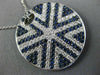 ESTATE LARGE 3.70CT DIAMOND & SAPPHIRE 18KT WHITE GOLD CIRCULAR SUNBURST PENDANT
