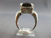 EXTRA LARGE 9.57CT DIAMOND & AAA SMOKY TOPAZ 14K WHITE GOLD CUSHION & ROUND RING