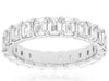 4.75CT DIAMOND 14K WHITE GOLD EMERALD CUT SHARED PRONG ETERNITY ANNIVERSARY RING
