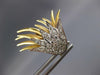 ESTATE LARGE 1.35CT DIAMOND 18KT WHITE & YELLOW GOLD 3D FLOWER CLIP ON EARRINGS