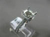 ESTATE .48CT DIAMOND 18K WHITE GOLD 3/4 ETERNITY HALO SEMI MOUNT ENGAGEMENT RING