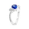 1.01CT DIAMOND & AAA SAPPHIRE 14KT WHITE GOLD PEAR SHAPE & ROUND SOLITAIRE RING