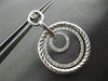 ESTATE LARGE 1.0CT DIAMOND 14KT WHITE GOLD CIRCLE OF LIFE ETOILE HOOP EARRINGS