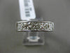 ESTATE 1.90CT DIAMOND 14KT WHITE GOLD 5 STONE PRINCESS CUT CHANNEL WEDDING RING