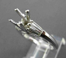 ESTATE .65CT DIAMOND 18KT WHITE GOLD BAGUETTE SEMI MOUNT ENGAGEMENT RING #16577