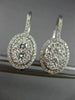 ESTATE LARGE 2.60CT DIAMOND 18KT WHITE GOLD 3D CLUSTER OVAL HANGING EARRINGS