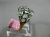 ESTATE .13CT DIAMOND & WHITE QUARTZ 14KT ROSE GOLD 3D CLUSTER WAVE FUN RING