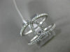 ESTATE WIDE .27CT DIAMOND 18KT WHITE GOLD 3D TWO ROW OPEN INFINITY LOVE RING