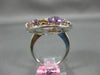 ESTATE LARGE 5.0CT DIAMOND & MULTI GEM 14KT WHITE & ROSE GOLD 3D CLUSTER RING
