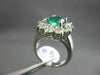 ESTATE LARGE 3.44CT DIAMOND & AAA COLOMBIAN EMERALD 18KT WHITE GOLD CLUSTER RING