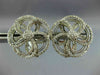 ESTATE LARGE 2.0CT DIAMOND 14KT WHITE GOLD ROUND FLOWER CLIP ON EARRINGS #21749
