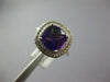 2.84CT DIAMOND & AAA AMETHYST 14K WHITE GOLD CUSHION DOUBLE HALO SQUARE FUN RING