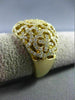ESTATE LARGE 1.41CT DIAMOND 18KT YELLOW GOLD OPEN FILIGREE MULTI FLOWER FUN RING