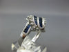 1.20CT DIAMOND & AAA SAPPHIRE 14KT WHITE GOLD 3D ROUND & BAGUETTE LEAF LOVE RING