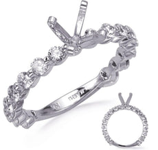 .96CT DIAMOND 14KT WHITE GOLD 3D SHARED FOUR PRONG SEMI MOUNT ENAGAGEMENT RING