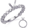 .96CT DIAMOND 14KT WHITE GOLD 3D SHARED FOUR PRONG SEMI MOUNT ENAGAGEMENT RING