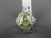 LARGE 3.90CT WHITE & FANCY YELLOW DIAMOND 14KR WHITE GOLD HEART ENGAGEMENT RING