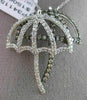 ESTATE LARGE 1.45CT DIAMOND 14KT WHITE & BLACK GOLD 3D DOUBLE UMBRELLA PENDANT