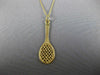 ESTATE 14KT YELLOW GOLD 3D CLASSIC HANDCRAFTED TENNIS RACKET FUN PENDANT #25061