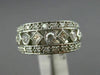 WIDE 1.20CT ROUND & PRINCESS DIAMOND 14KT WHITE GOLD 3D FILIGREE LOVE RING #1357
