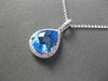 ESTATE 2.47CTW DIAMOND & AAA EXTRA FACET BLUE TOPAZ 14KT WHITE GOLD DROP PENDANT