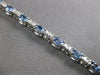 ESTATE 4.98CT DIAMOND & AAA SAPPHIRE 14K WHITE GOLD OVAL & ROUND TENNIS BRACELET