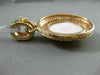 ESTATE LARGE .28CT DIAMOND & PINK AGATE 14K TWO TONE GOLD ROPE OVAL HALO PENDANT