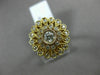 ESTATE WIDE .75CT ROUND DIAMOND 14K YELLOW GOLD 3D FILIGREE MILGRAIN FLOWER RING