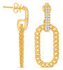 .41CT DIAMOND 14KT YELLOW GOLD 3D OPEN OVAL CUBAN LOVE KNOT FUN HANGING EARRINGS