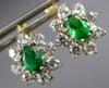 LARGE 3.5CT CUBIC ZIRCONA & AAA SYNTHETIC EMERALD 14K YELLOW GOLD EARRINGS 27401