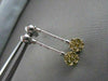 ESTATE ROUND HANGING 14K W GOLD YELLOW DIAMOND EARRINGS