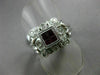 ESTATE 1.05CT DIAMOND & AAA RUBY 18KT WHITE GOLD 3D SQUARE FILIGREE FLORAL RING