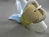 ESTATE MASSIVE 1.55CT DIAMOND 18KT WHITE & YELLOW GOLD PAVE BELT COCKTAIL RING