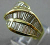 ANTIQUE WIDE 2.50CT BAGUETTE DIAMOND 18KT YELLOW GOLD COCKTAIL RING E/F #20143