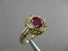 ESTATE WIDE 1.88CT DIAMOND EXTRA FACET RUBY 14K YELLOW GOLD OVAL ENGAGEMENT RING