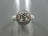 ESTATE 14KT WHITE GOLD SEMI MOUNT ENGAGEMENT RING. 3D ROUND HALO DESIGN