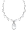 LARGE 13.34CT DIAMOND 18KT WHITE GOLD TEAR DROP FLORAL ETERNITY TENNIS NECKLACE