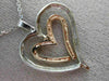 ESTATE .05CT DIAMOND 14K WHITE & ROSE GOLD 3D DOUBLE HEART LOVE FLOATING PENDANT