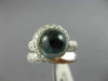 ESTATE WIDE 2.50CT DIAMOND & CABOCHON BLUE TOPAZ 18KT WHITE GOLD LOVE KNOT RING
