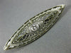 ANTIQUE .20CT OLD MINE DIAMOND 14K WHITE GOLD 3D OPEN FILIGREE PIN BROOCH #18967