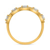 1.35CT DIAMOND 14KT YELLOW GOLD OVAL ROUND FLOWER SEMI ETERNITY ANNIVERSARY RING