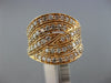 ESTATE LARGE 1CT DIAMOND 14KT ROSE GOLD MULTI ROW INFINITY CRISS CROSS LOVE RING