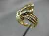 ESTATE WIDE 2.50CT BAGUETTE DIAMOND 18KT YELLOW GOLD WAVE MULTI ROW RING #21187