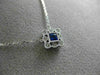 ESTATE .21CT DIAMOND & SAPPHIRE 18K WHITE GOLD FILIGREE MILGRAIN SQUARE NECKLACE
