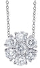 ESTATE 2.16CT DIAMOND 18KT WHITE GOLD 3D CLASSIC ROUND FLOWER LOVE NECKLACE