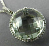 ESTATE EXTRA LARGE 1.13CT DIAMOND & GREEN AMETHYST 14KT WHITE GOLD HALO PENDANT