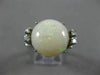 ESTATE LARGE 6.10CT DIAMOND & AAA OPAL 14KT WHITE GOLD 3D FILIGREE RING #26342