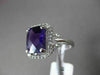 ESTATE WIDE 3.16CTW DIAMOND & AAA EXTRA FACET AMETHYST 14KT WHITE GOLD HALO RING