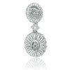 GIA CERTIFIED 7.25CT DIAMOND & AAA SAPPHIRE 18K WHITE GOLD HALO HANGING EARRINGS